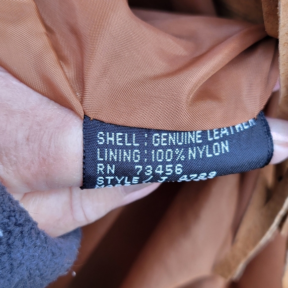 Vintage COMINT Fringed Suede Leather Coat L - Picture 4 of 6